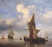 VELDE, Willem van de, the Younger Calm Sea wet oil